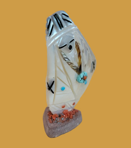 Elegant Mother of Pearl Double Sided Zuni Maiden