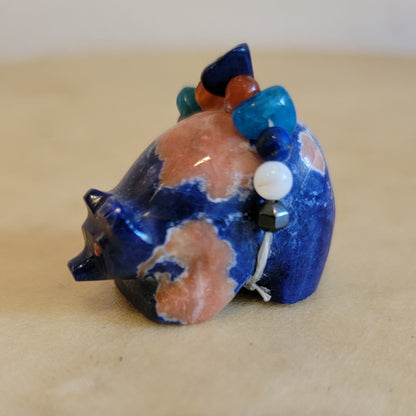 Cheryl Beyuka Fancy Sodalite Zuni Fetish Bear