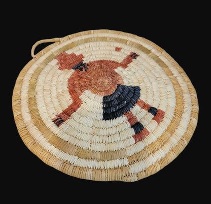Hopi Coiled Mudhead Clown Kachina Basket/Indian Baskets