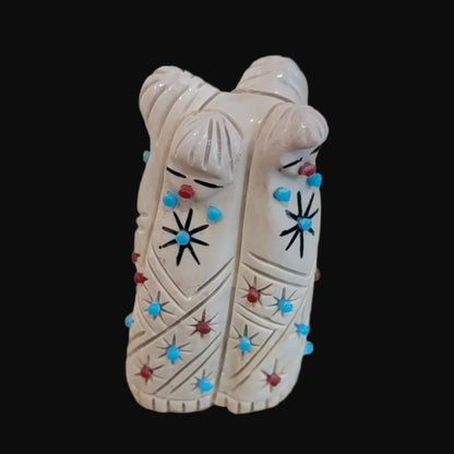 Quadruple Highly Adorned Serpentine Zuni Maidens Zuni Fetish
