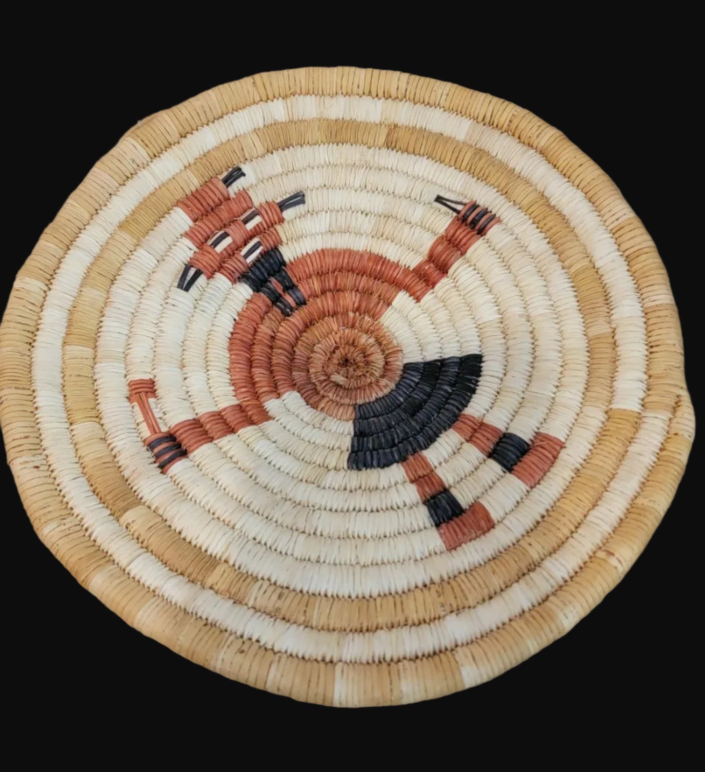 Hopi Coiled Mudhead Clown Kachina Basket/Indian Baskets