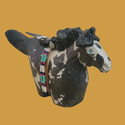 Beautiful Sandstone Navajo Painted Horse on the Run Zuni Fetish