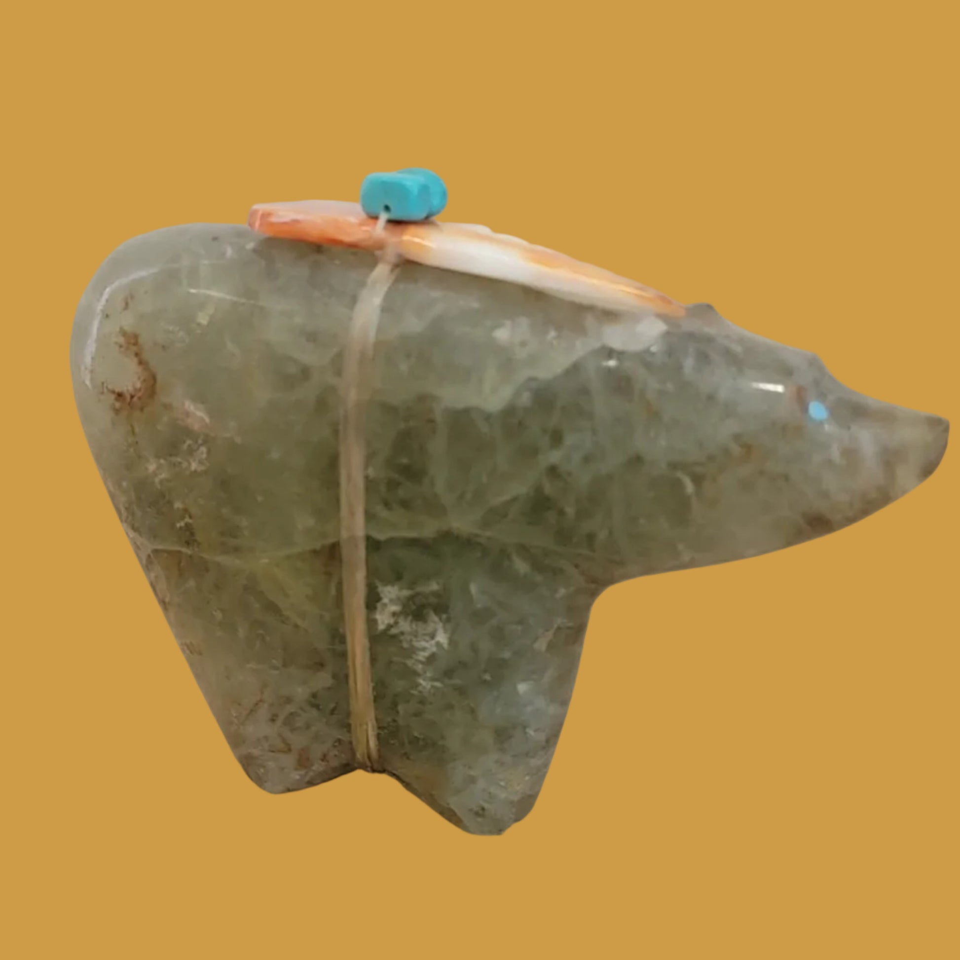 Powerful Tanzanite Fluorite Bear Zuni Fetish