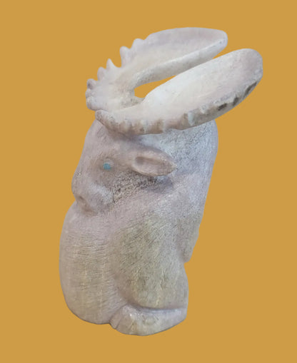 Unstoppable Sitting Antler Moose Zuni Fetish
