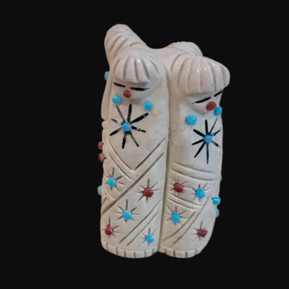 Quadruple Highly Adorned Serpentine Zuni Maidens Zuni Fetish