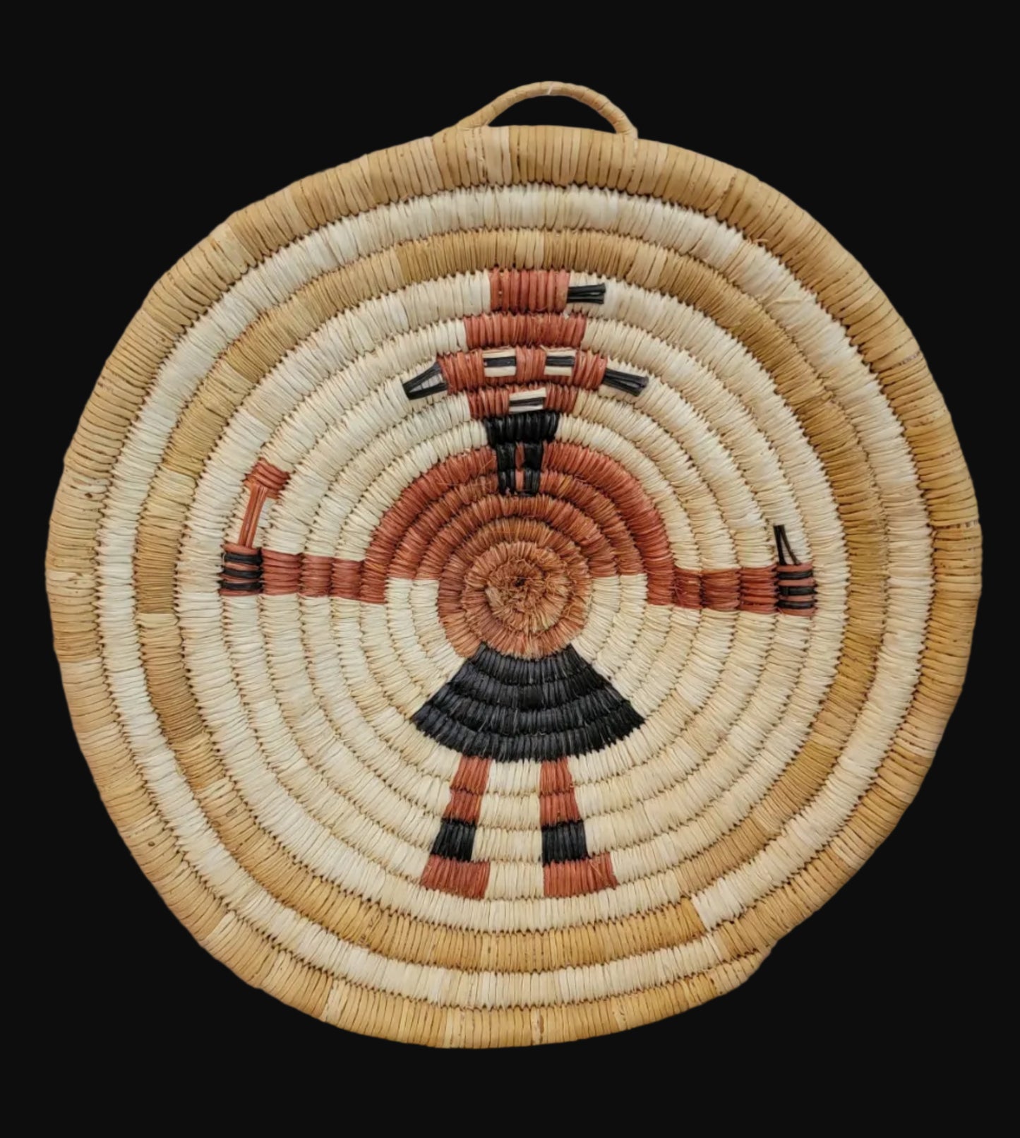 Hopi Coiled Mudhead Clown Kachina Basket/Indian Baskets
