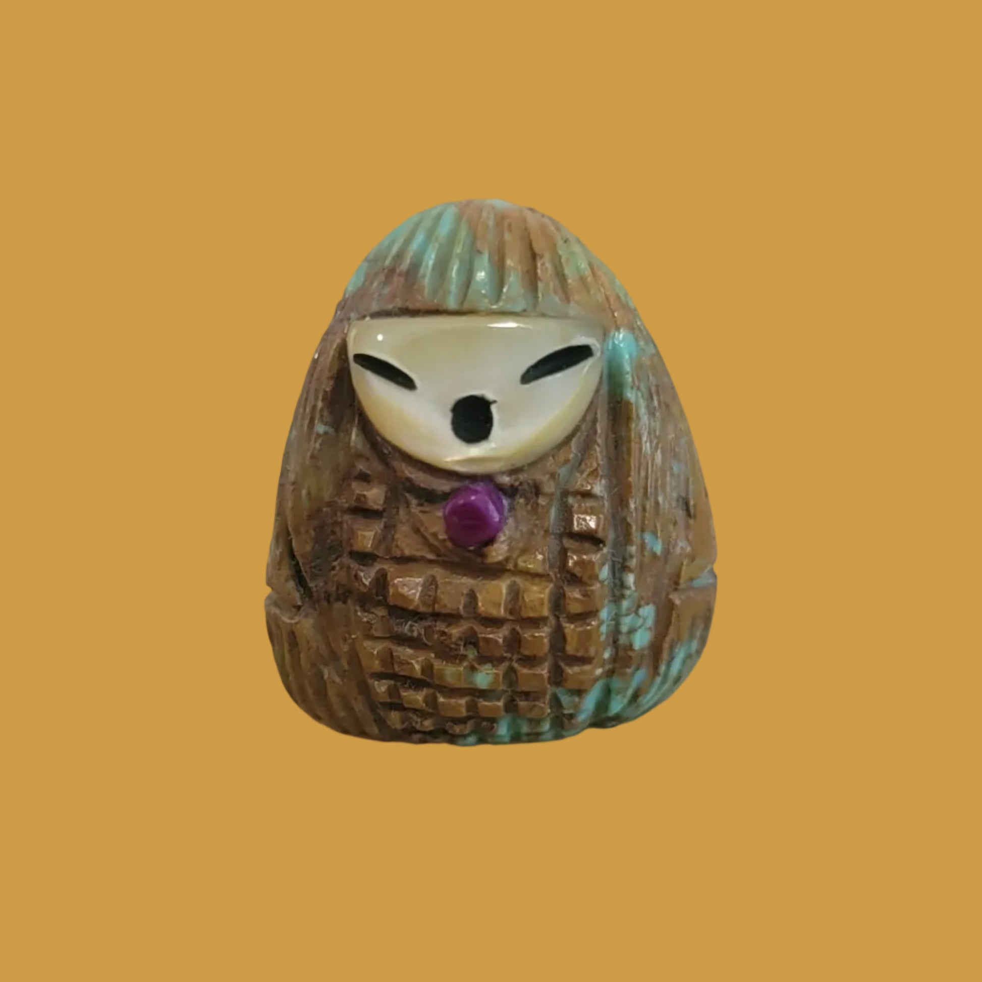 Mini Turquoise Zuni Corn Maiden Zuni Fetish