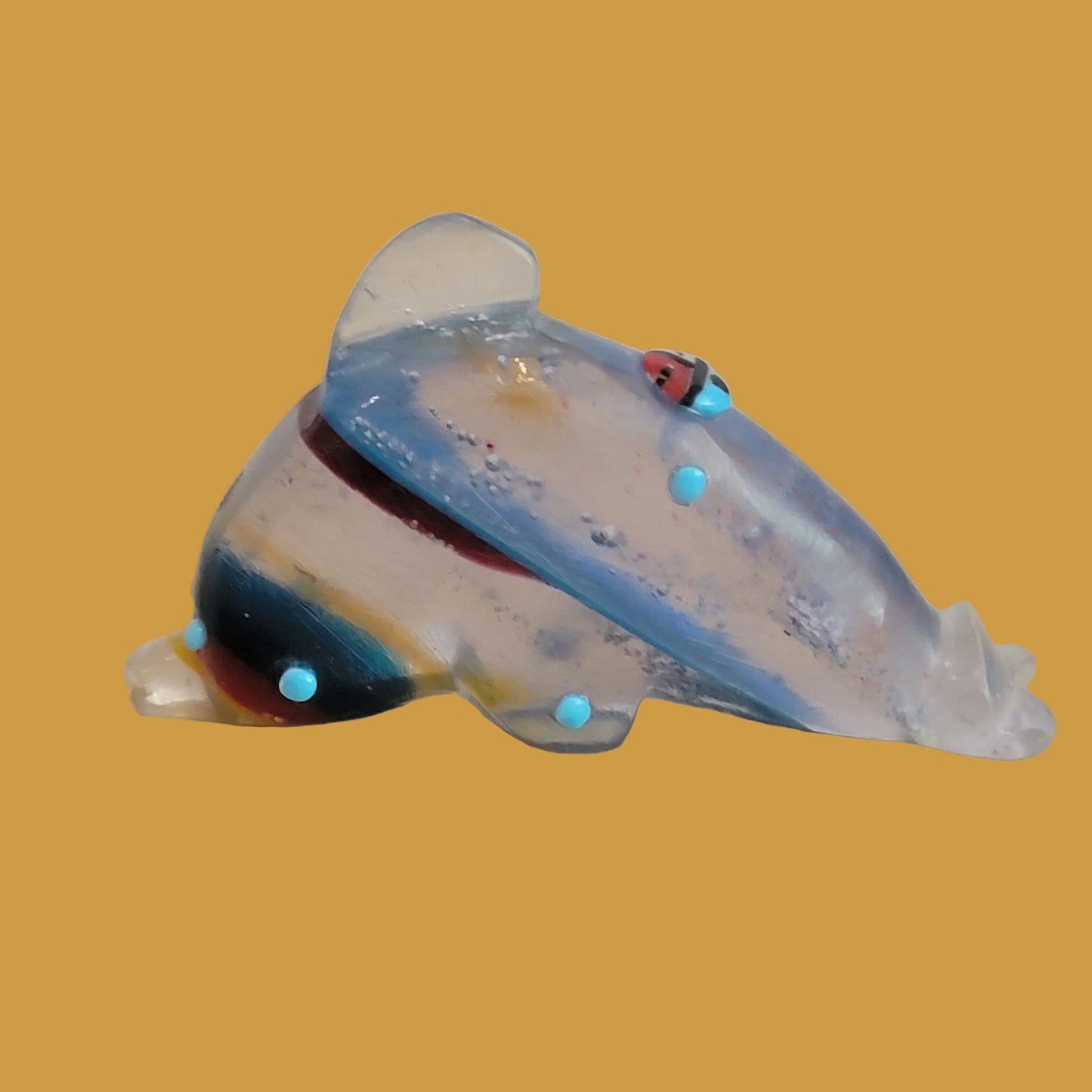 Surfite Dolphin w/Zuni Sun Zuni Fetish