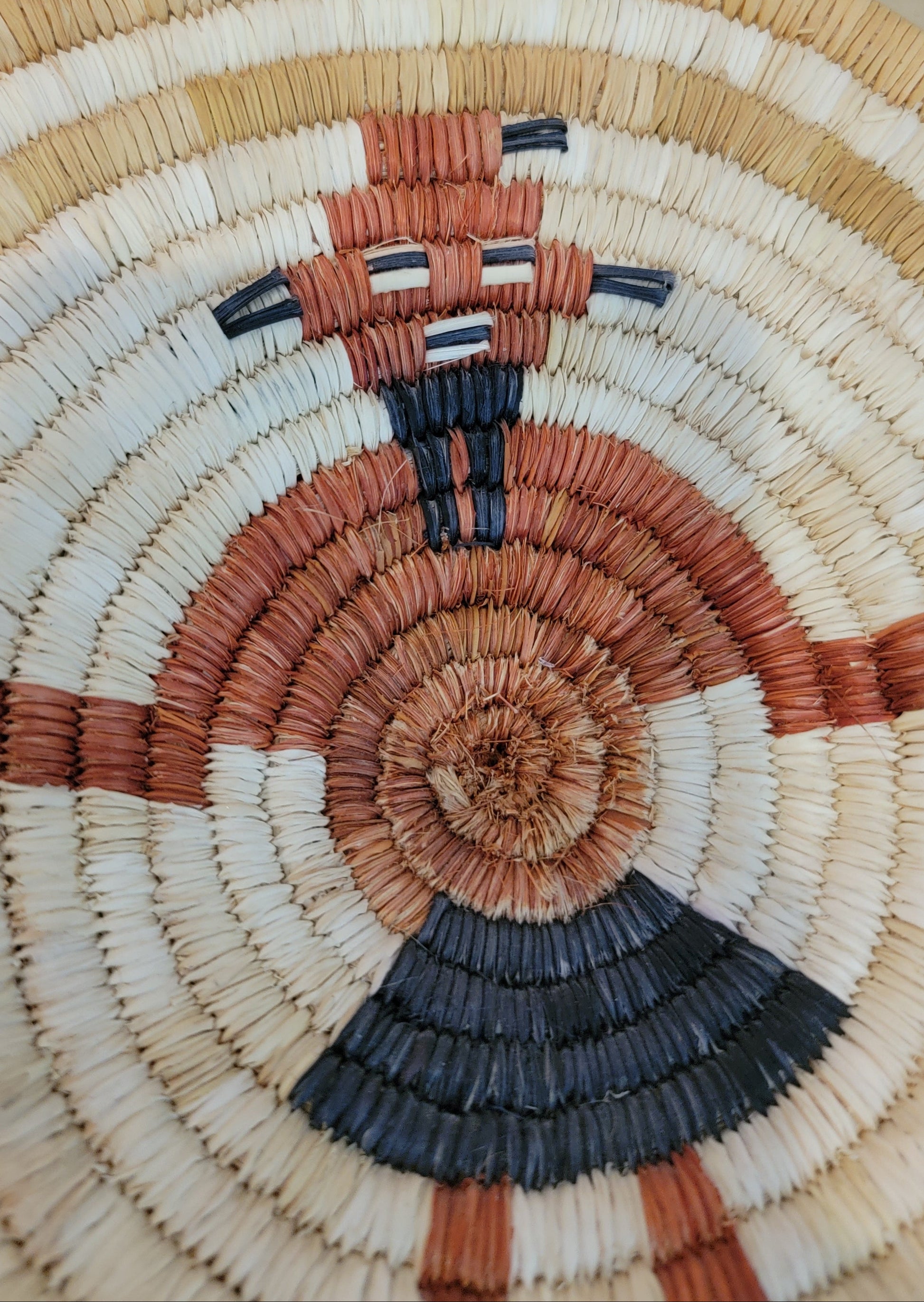 Hopi Coiled Mudhead Clown Kachina Basket/Indian Baskets