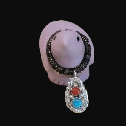 Sweet Phosphosiderite Dove w/ Sterling Silver Pendant/Offering Zuni Fetish