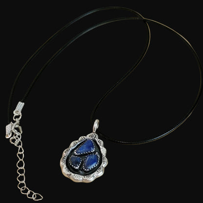 Vintage Wilbur Iule Zuni Sterling Silver w/Lapis Indian Jewelry Pendant