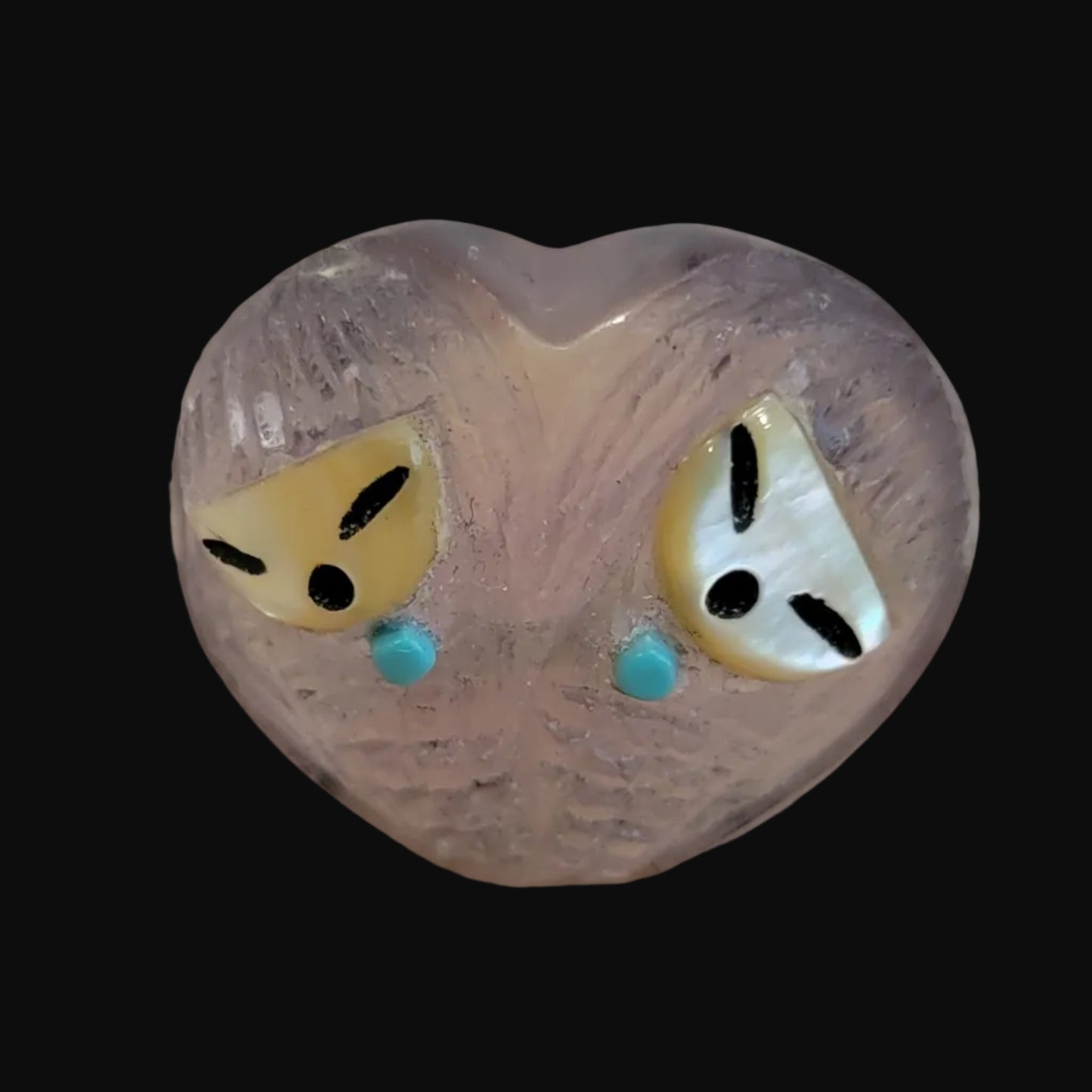 Double Heart Shaped Fluorite Zuni Corn Maidens Zuni Fetish