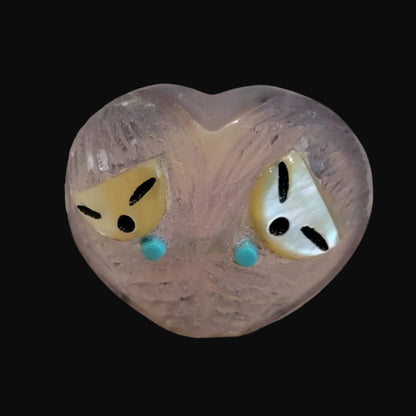 Double Heart Shaped Fluorite Zuni Corn Maidens Zuni Fetish