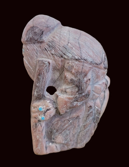 Caribbean Calcite Wizard w/ Palintar Seeing Ball Zuni Fetish
