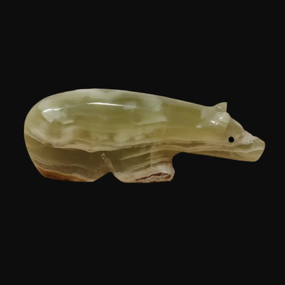 Beautiful Onyx Long Necked Bear Zuni Fetish