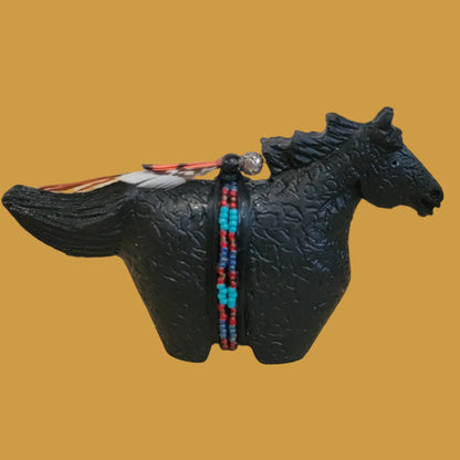 Black Stallion Navajo Horse on the Run Zuni Fetish