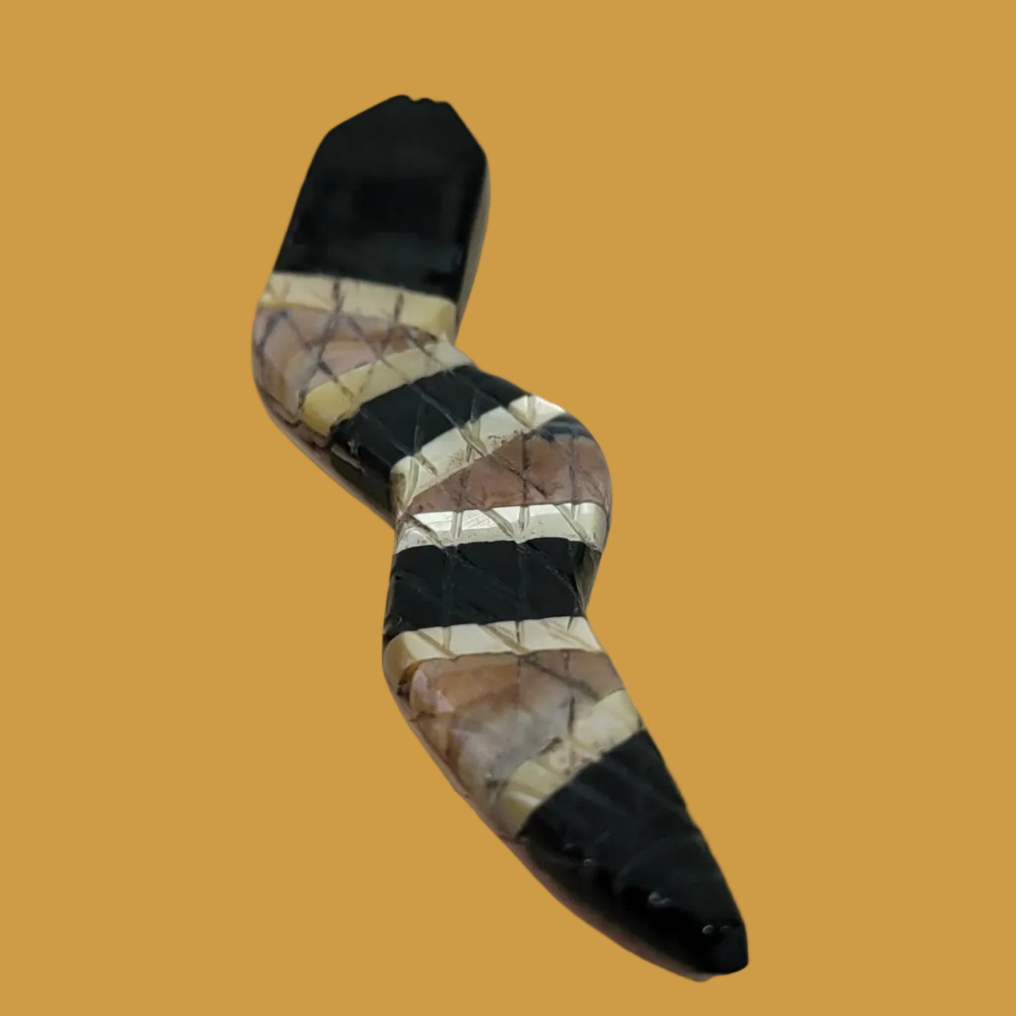 Multi Stone and Shell Inlay Snake Zuni Fetish