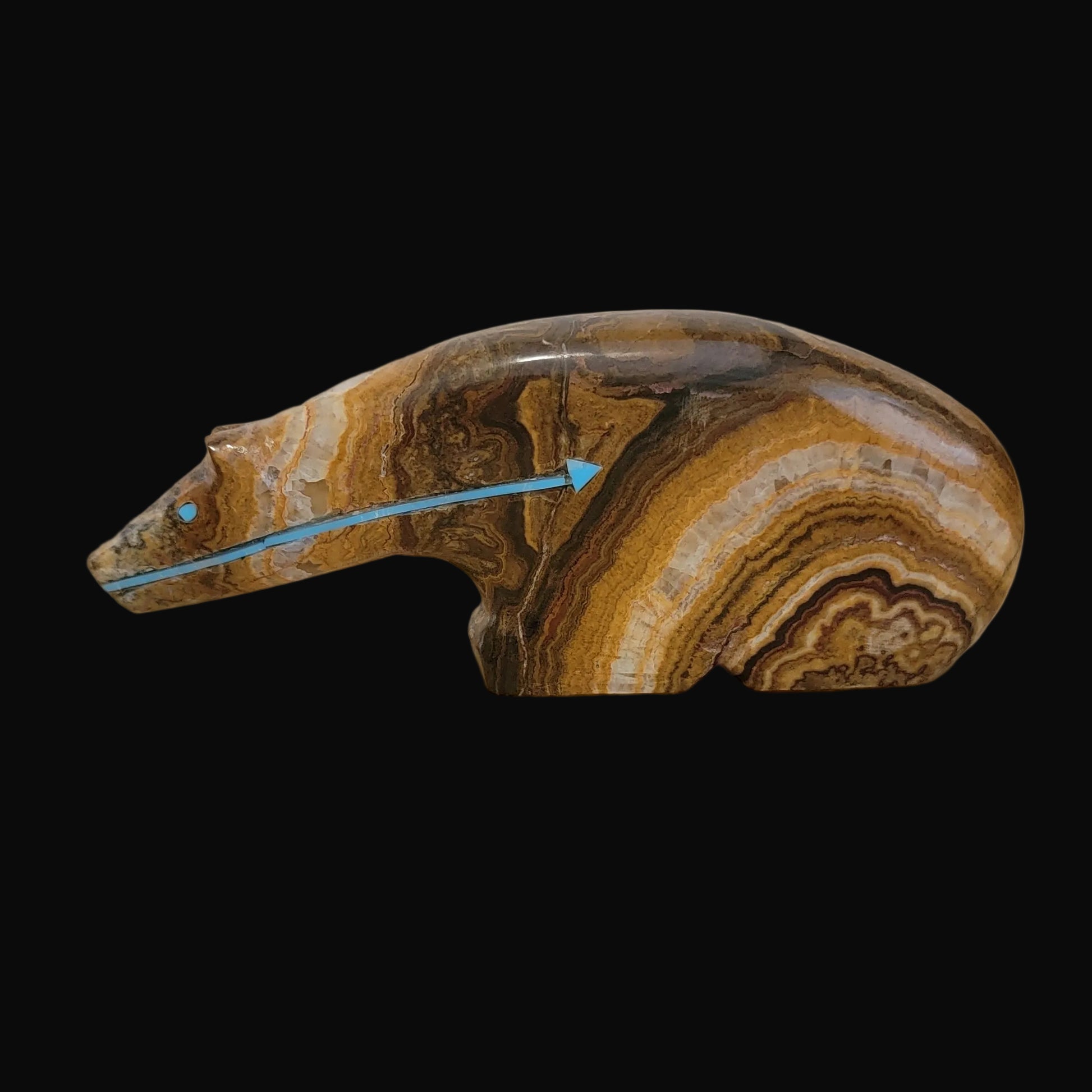 Large and Powerful Sleek Onyx Bear Zuni Fetish