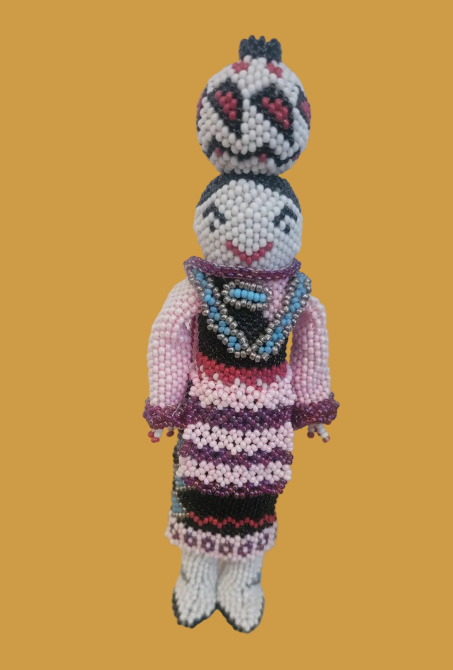 Fully Beaded and Detailed Zuni Olla Maiden Indian Beadwork