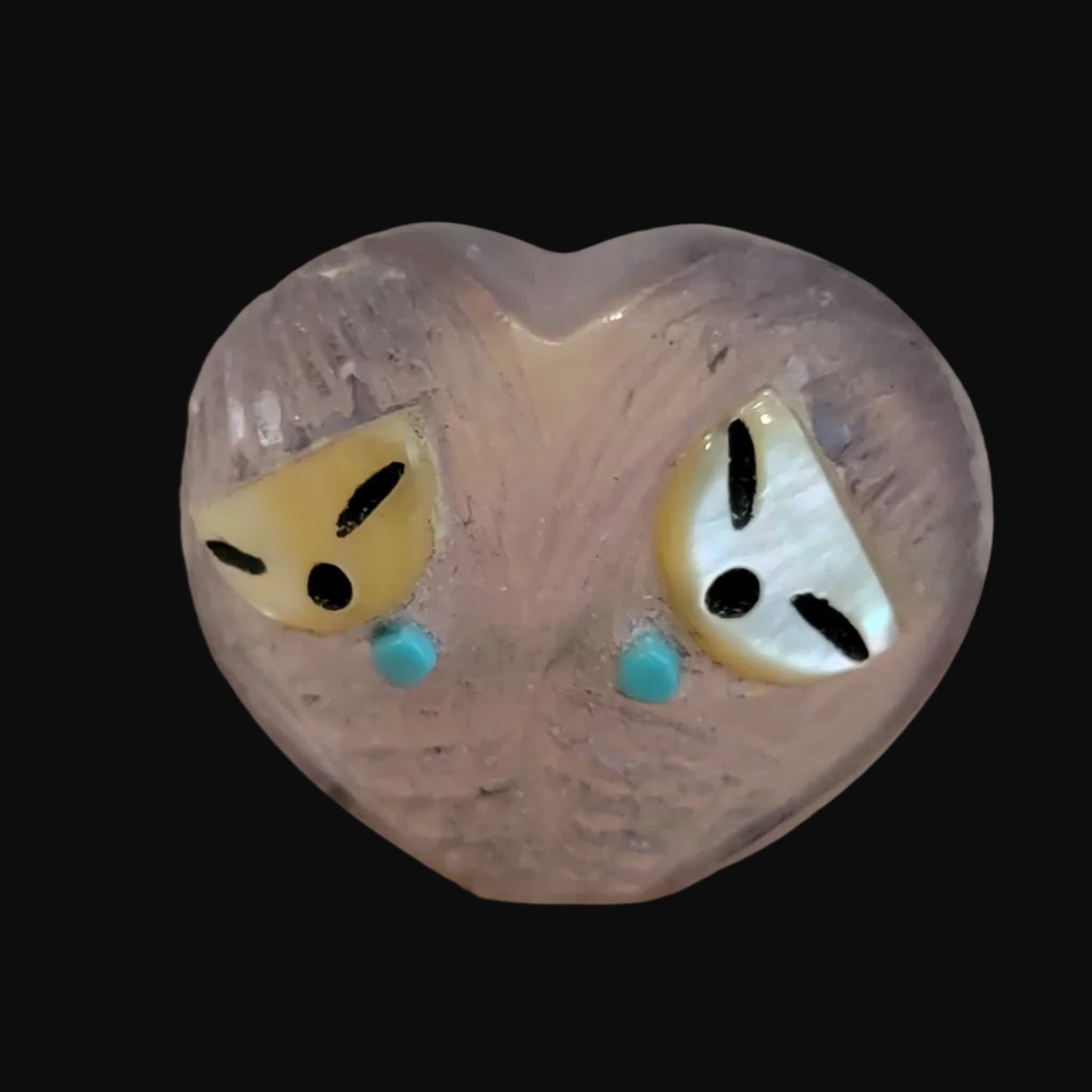 Double Heart Shaped Fluorite Zuni Corn Maidens Zuni Fetish