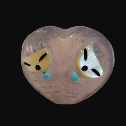 Double Heart Shaped Fluorite Zuni Corn Maidens Zuni Fetish
