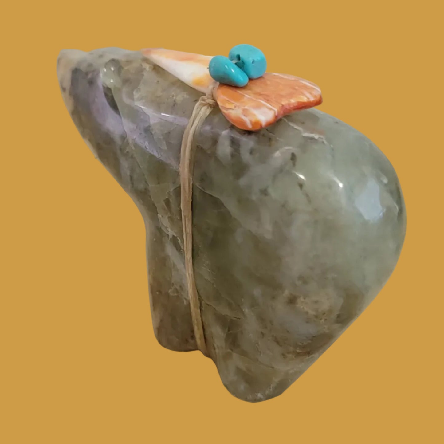 Powerful Tanzanite Fluorite Bear Zuni Fetish