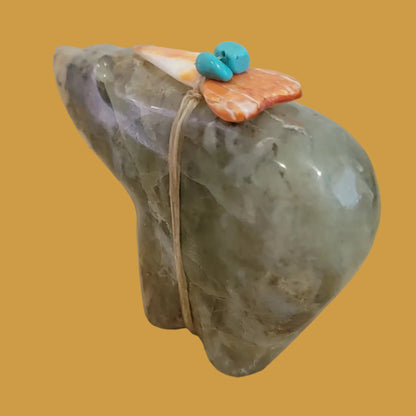 Powerful Tanzanite Fluorite Bear Zuni Fetish
