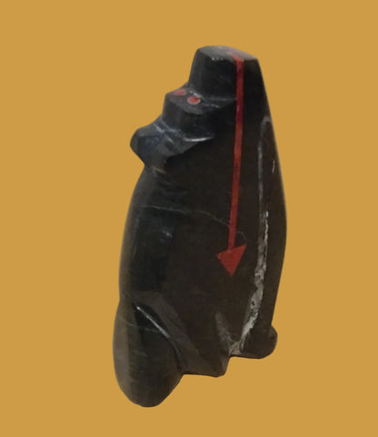 Triple Coral Heartlined Coyote Zuni Fetish