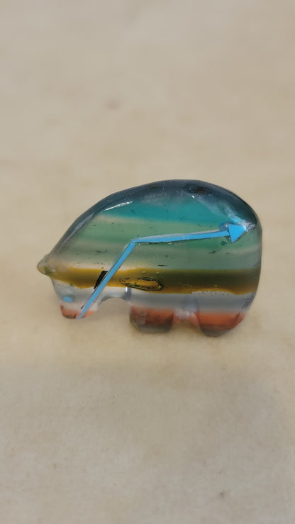 Surfite Medicine Bear w/Heartline Zuni Fetish