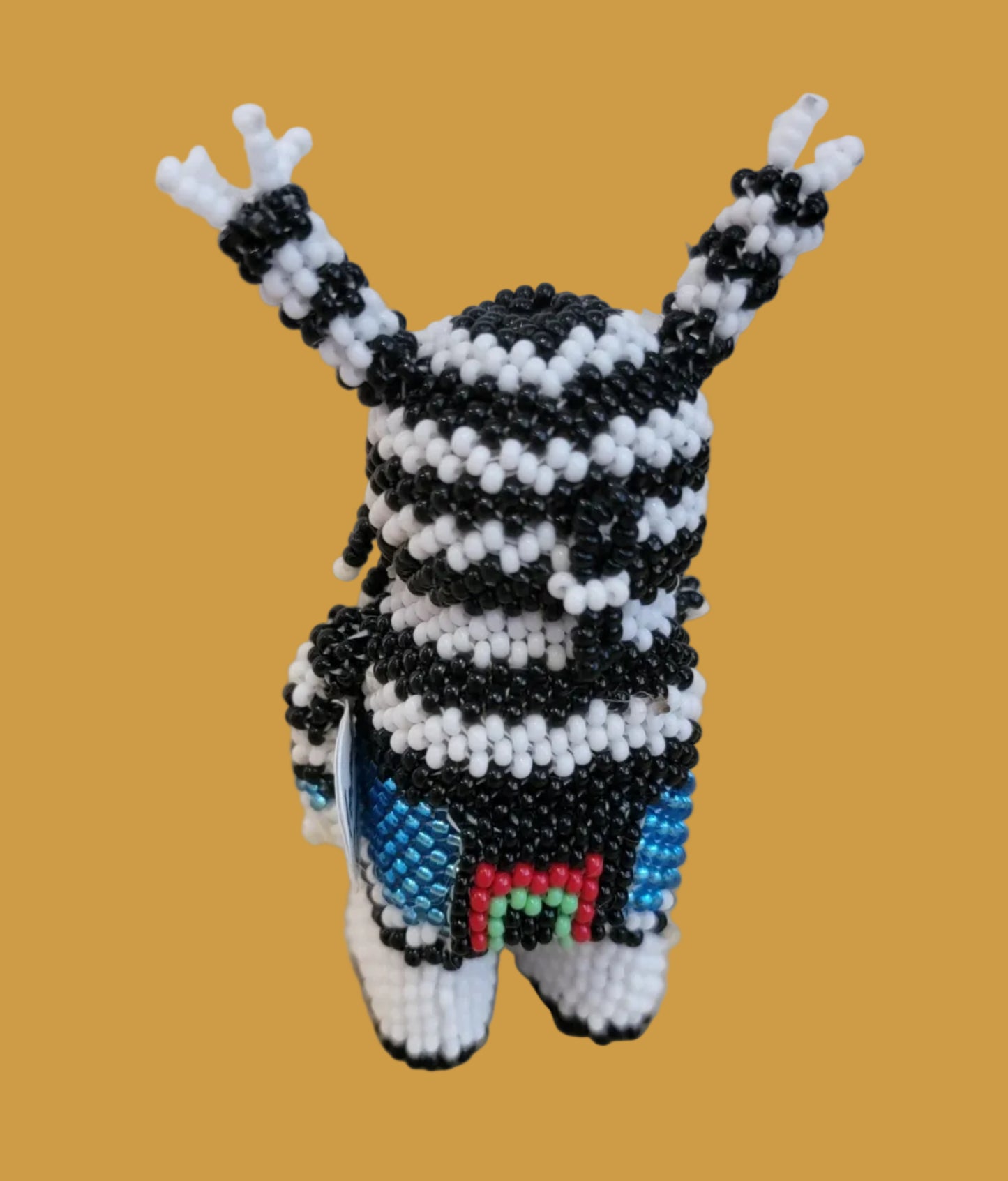 Fully Beaded Zuni Hano Clown w/ Piki Bread Infian Beadwork
