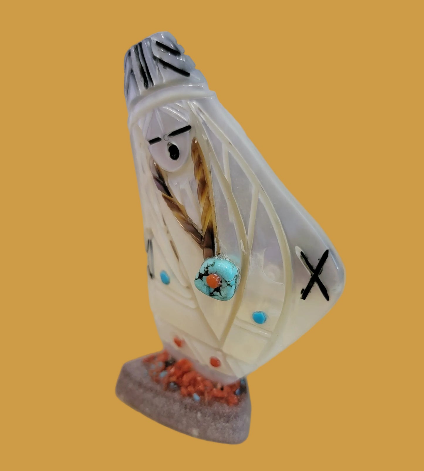 Elegant Mother of Pearl Double Sided Zuni Maiden