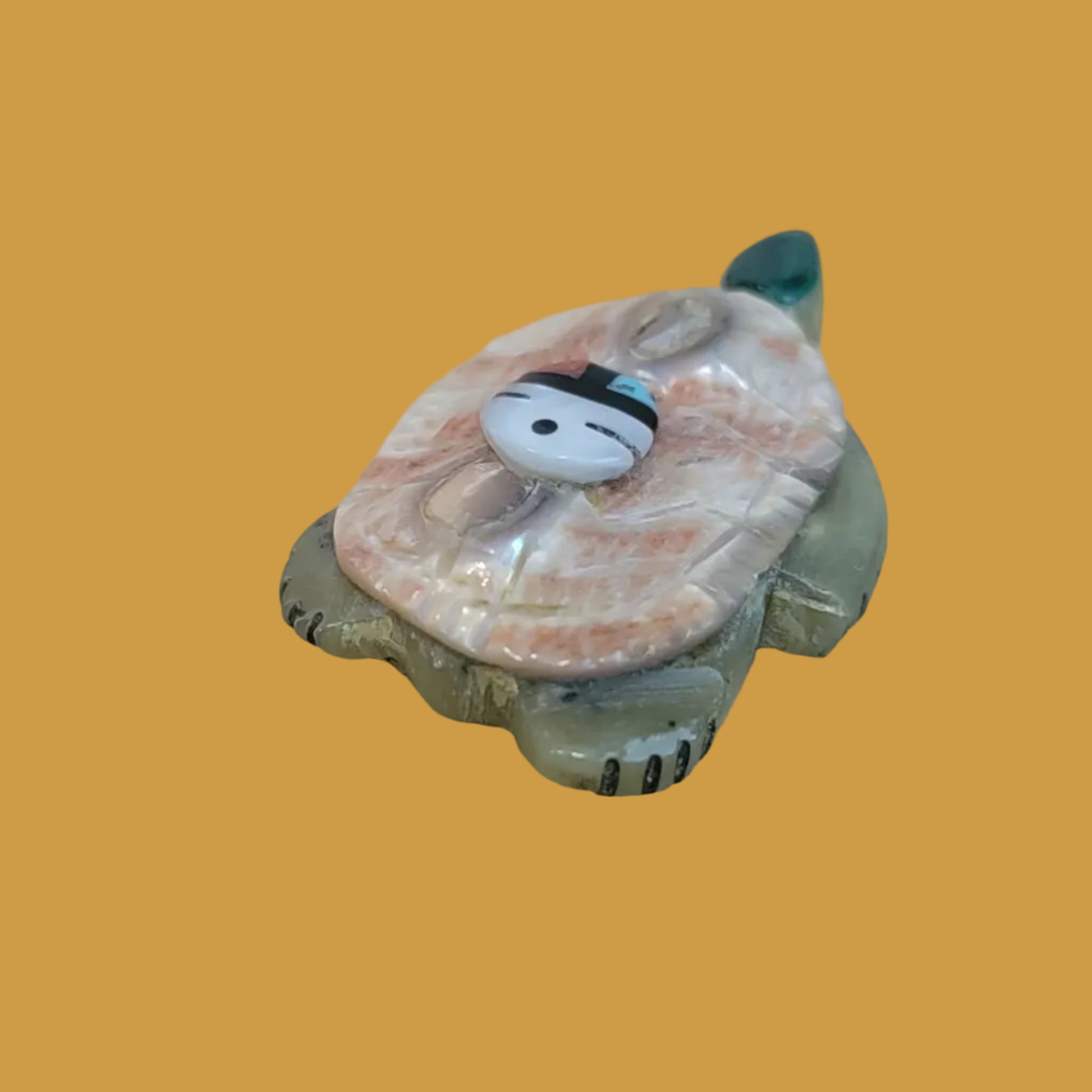 Beautiful Layered Turtle w/ Zuni Sun Zuni Fetish