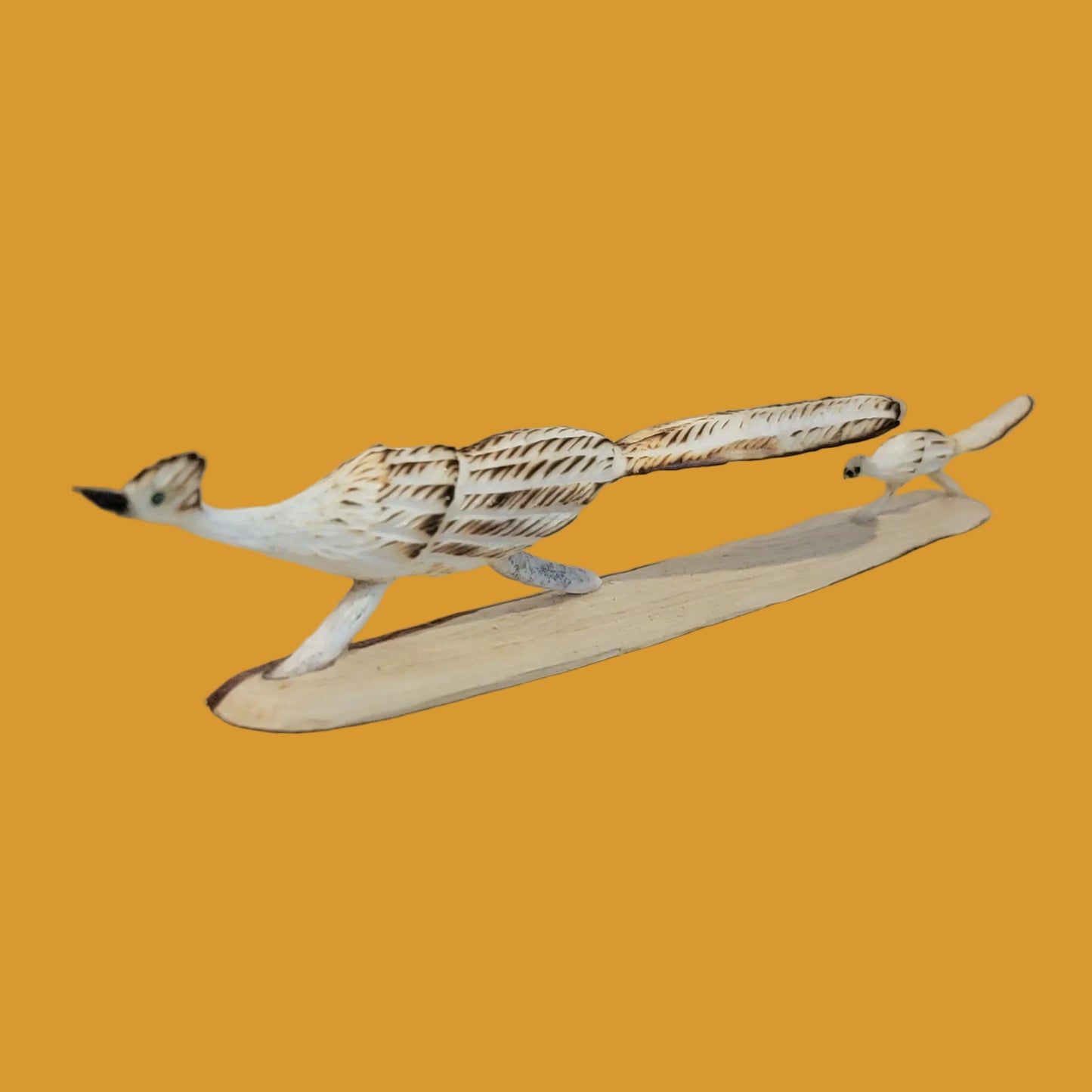 Mama and Baby Antler Roadrunners Zuni Fetish