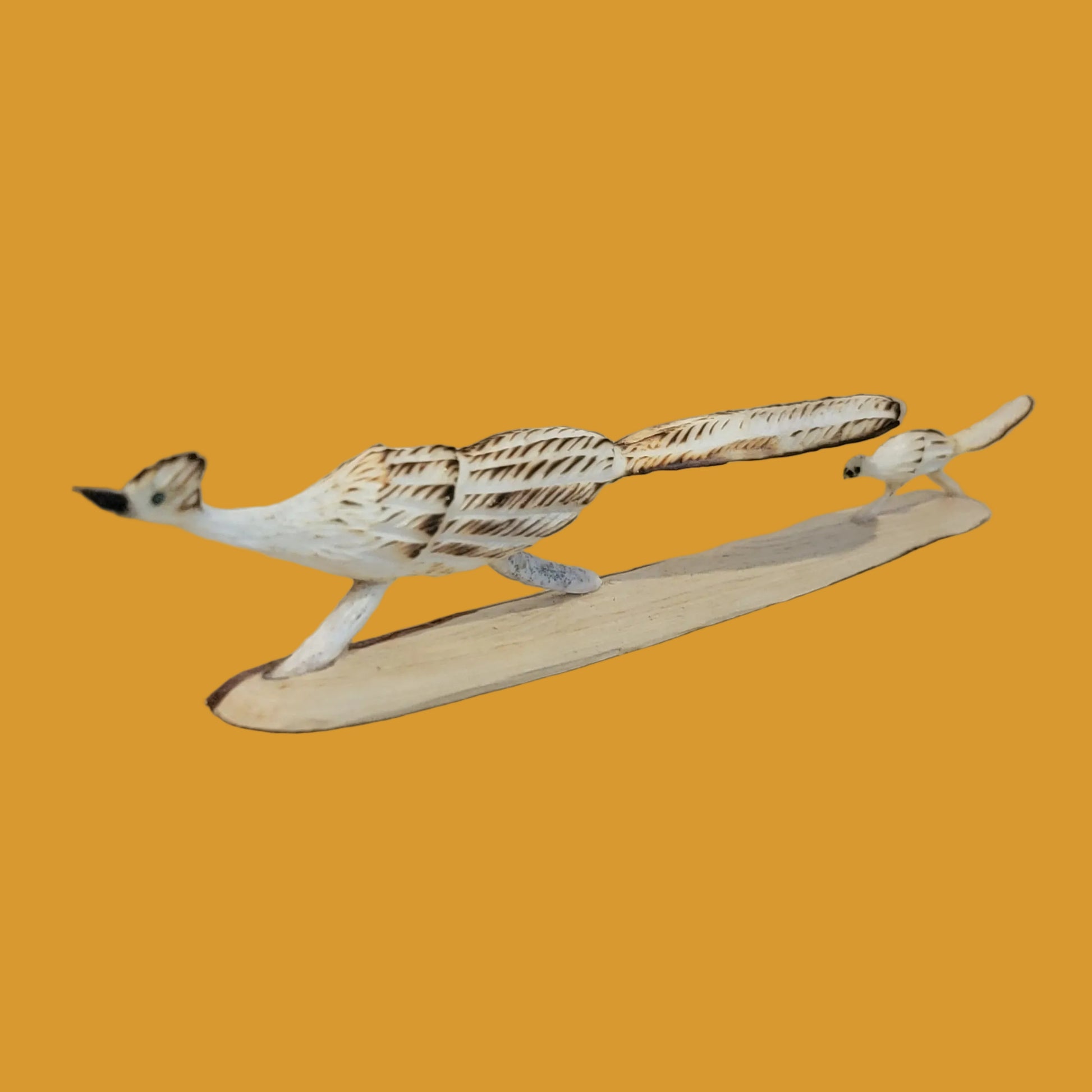 Mama and Baby Antler Roadrunners Zuni Fetish