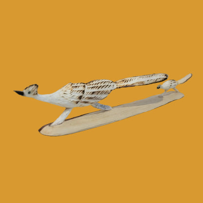 Mama and Baby Antler Roadrunners Zuni Fetish