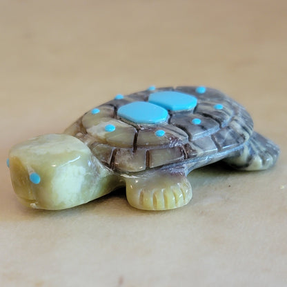 Reynold Lunasee Serpentine Turtle "Mother Earth" Zuni Fetish