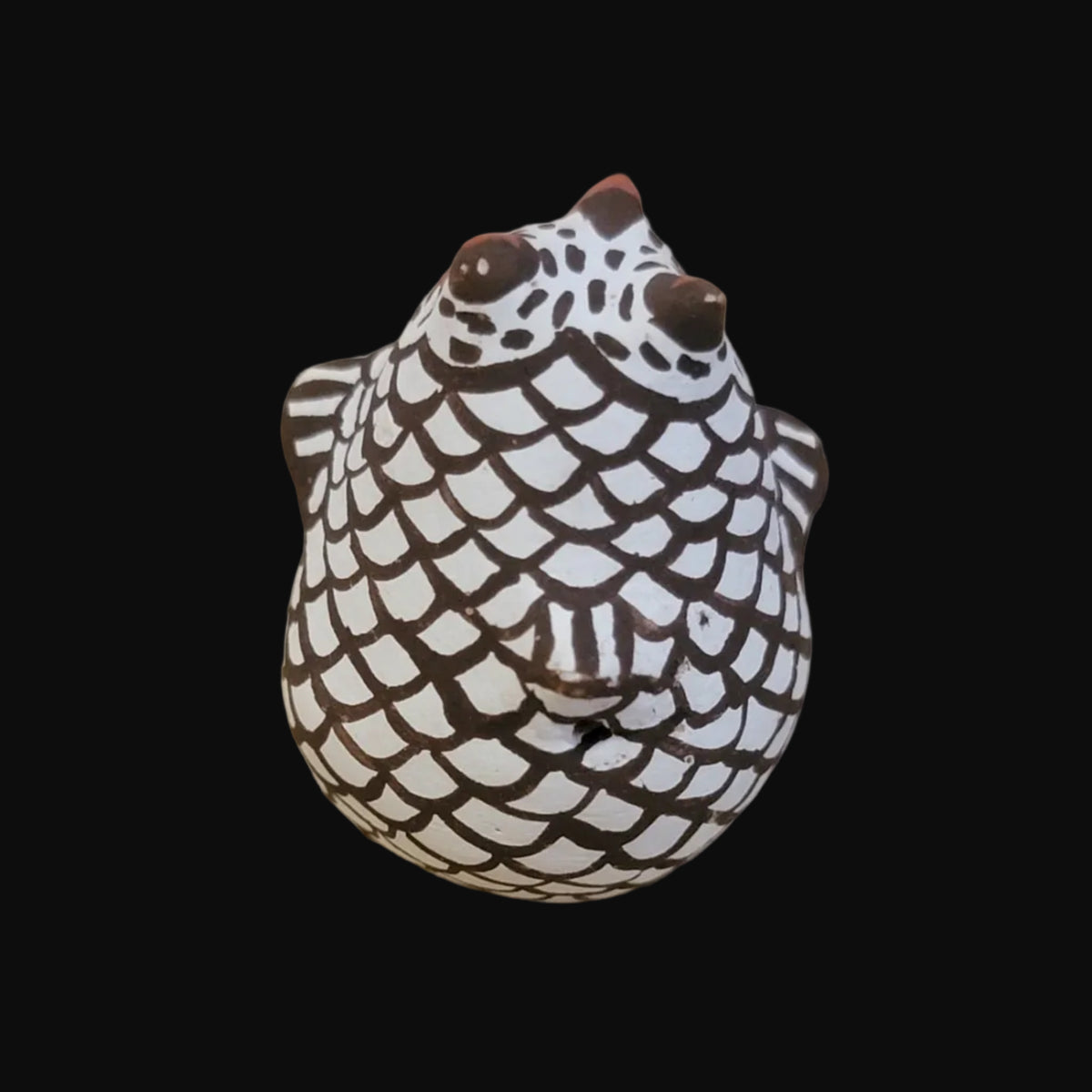 Traditional Miniature Zuni Owl Pueblo Pottery