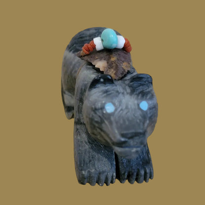 Picasso Marble Bear w/ Personality Zuni Fetish