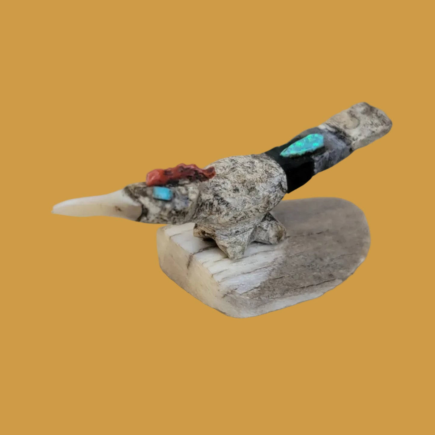 Multi Stone/Shell Roadrunner Zuni Fetish
