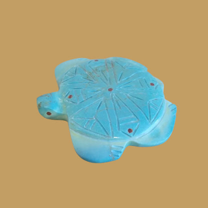 Turquoise Sea Tortoise w/Coral Appointments Zuni Fetish
