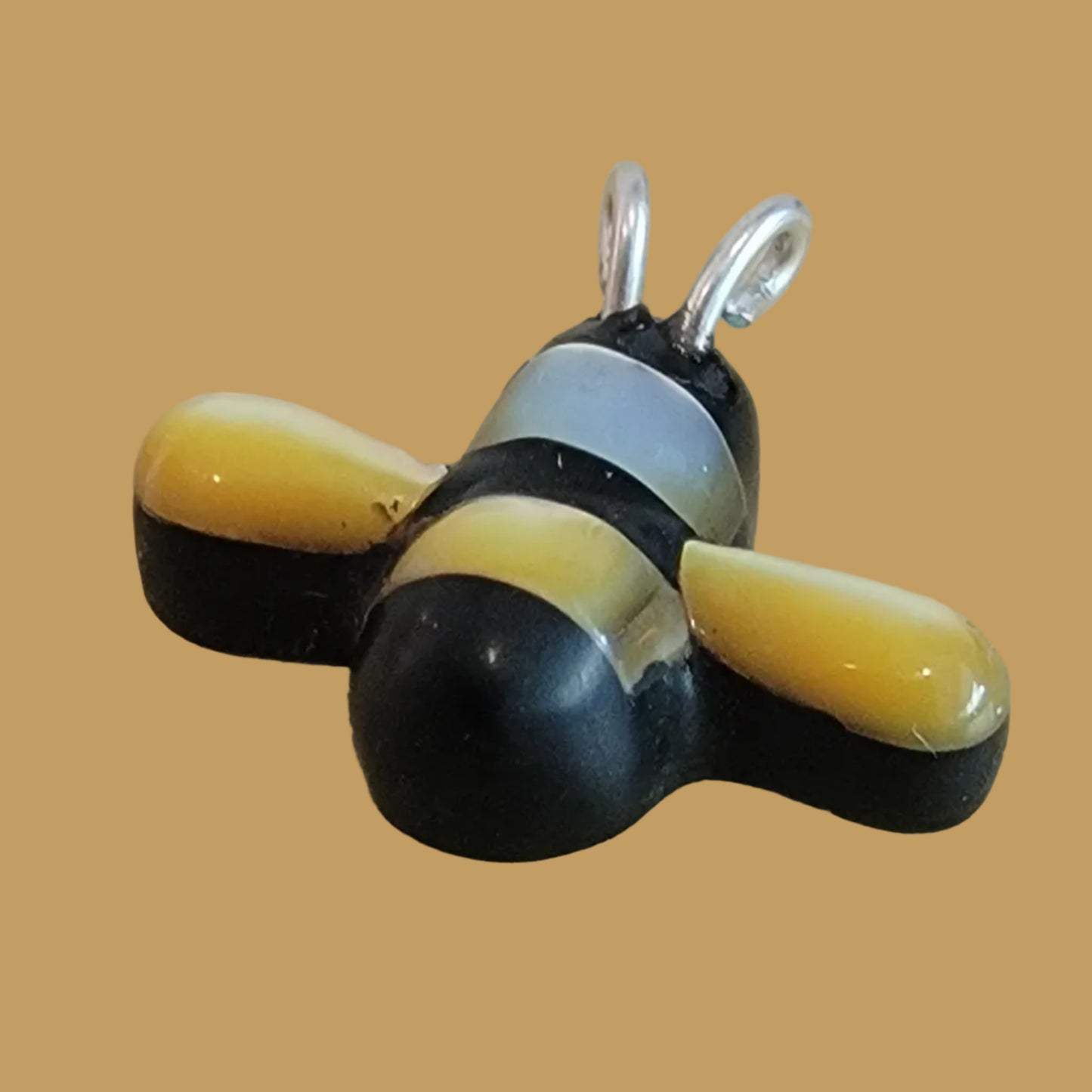 Gold Lip Shell /Jet/ Sterling Antennae Bumblebee Zuni Fetish