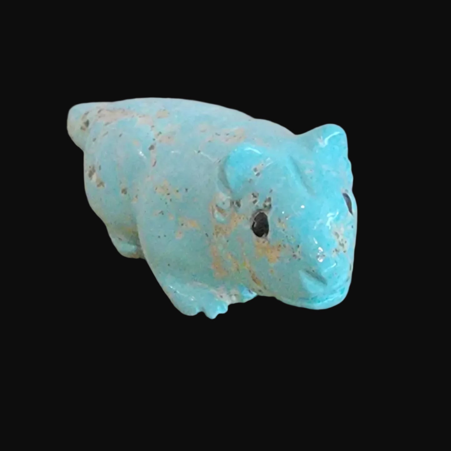 Navajo Natural Fox Turquoise Clairvoyant Bobcat Zuni Fetish