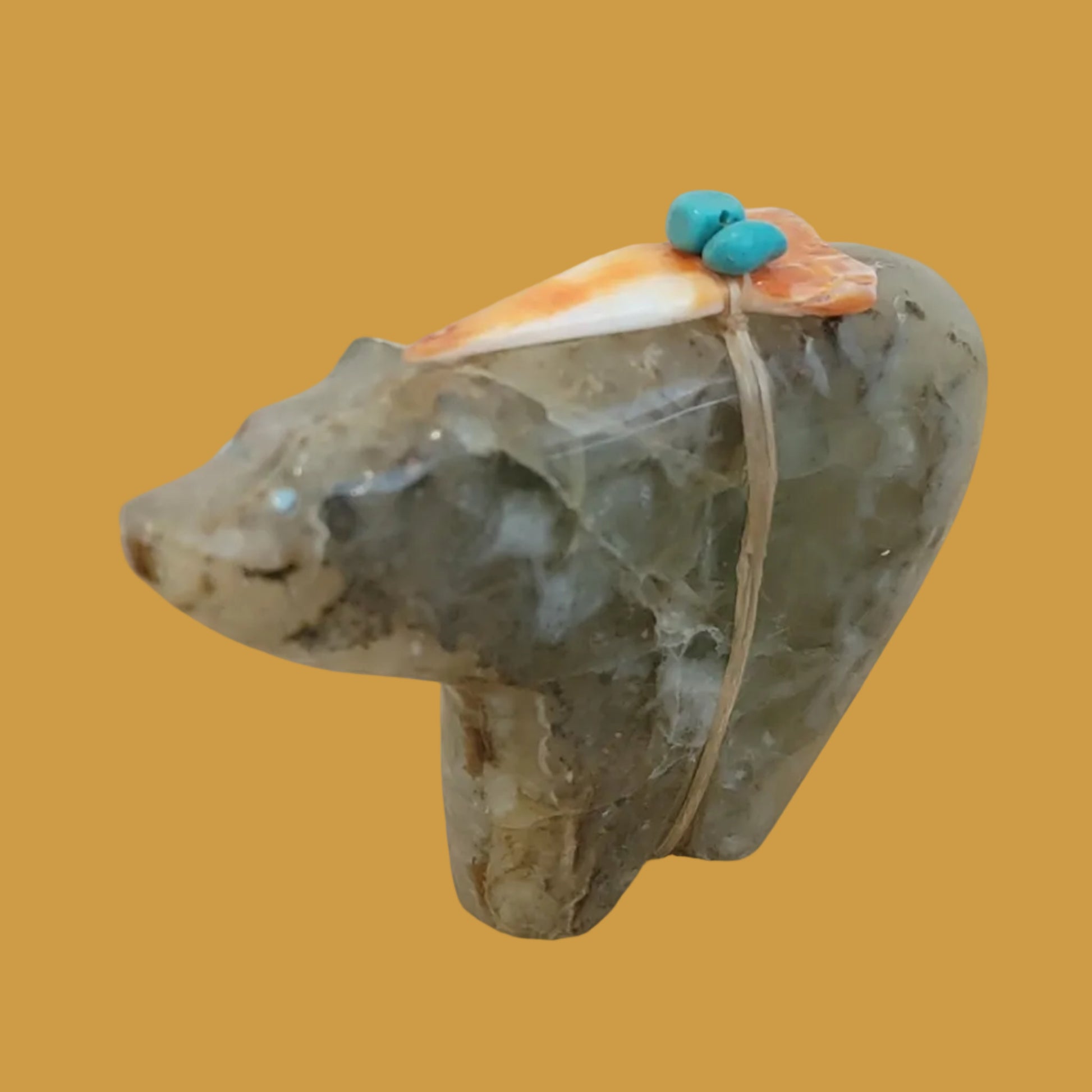 Powerful Tanzanite Fluorite Bear Zuni Fetish
