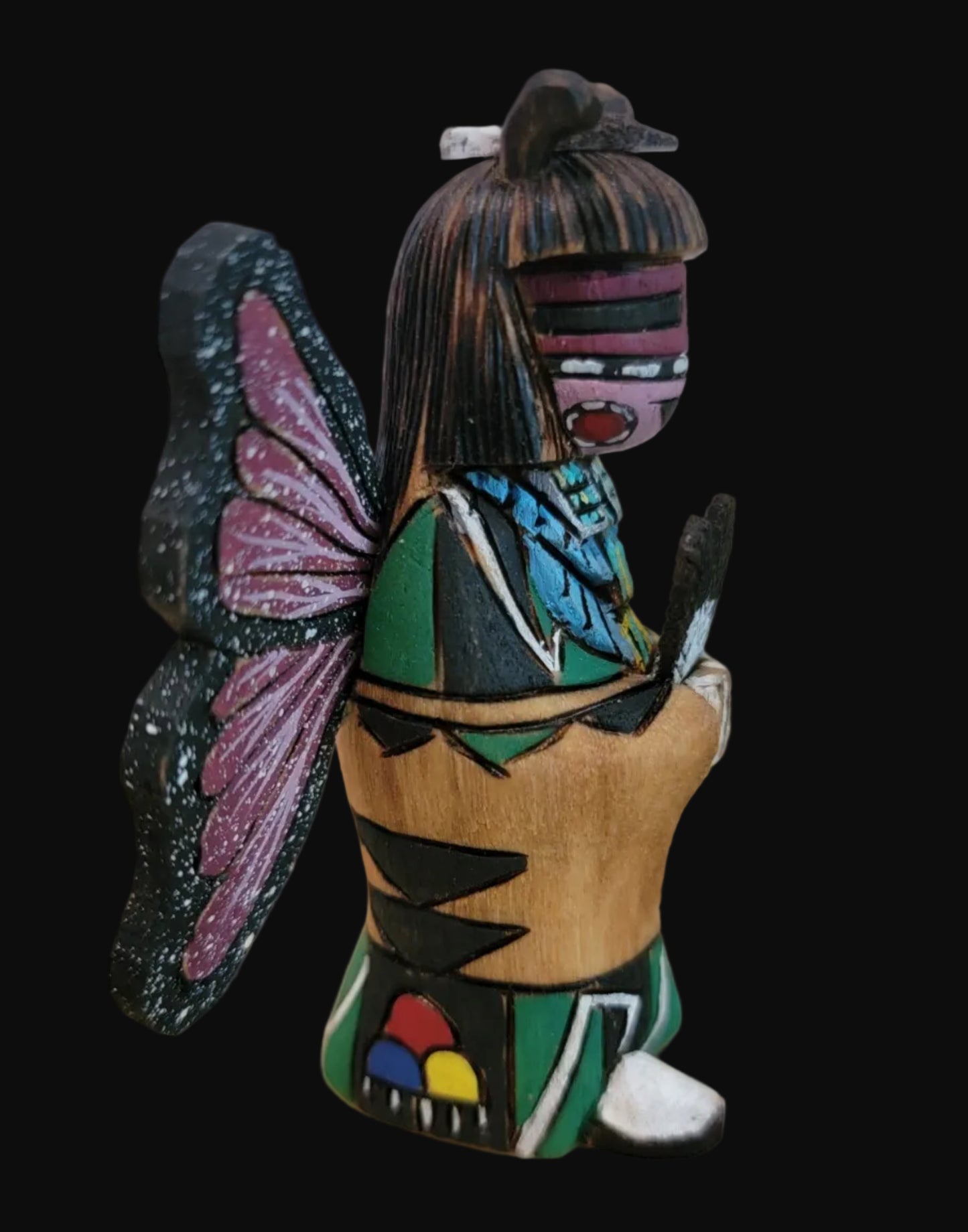 Beautiful Hopi Cottonwood Root/ Handpainted Butterfly Maiden Kachina/Folk Art/Zuni Fetish