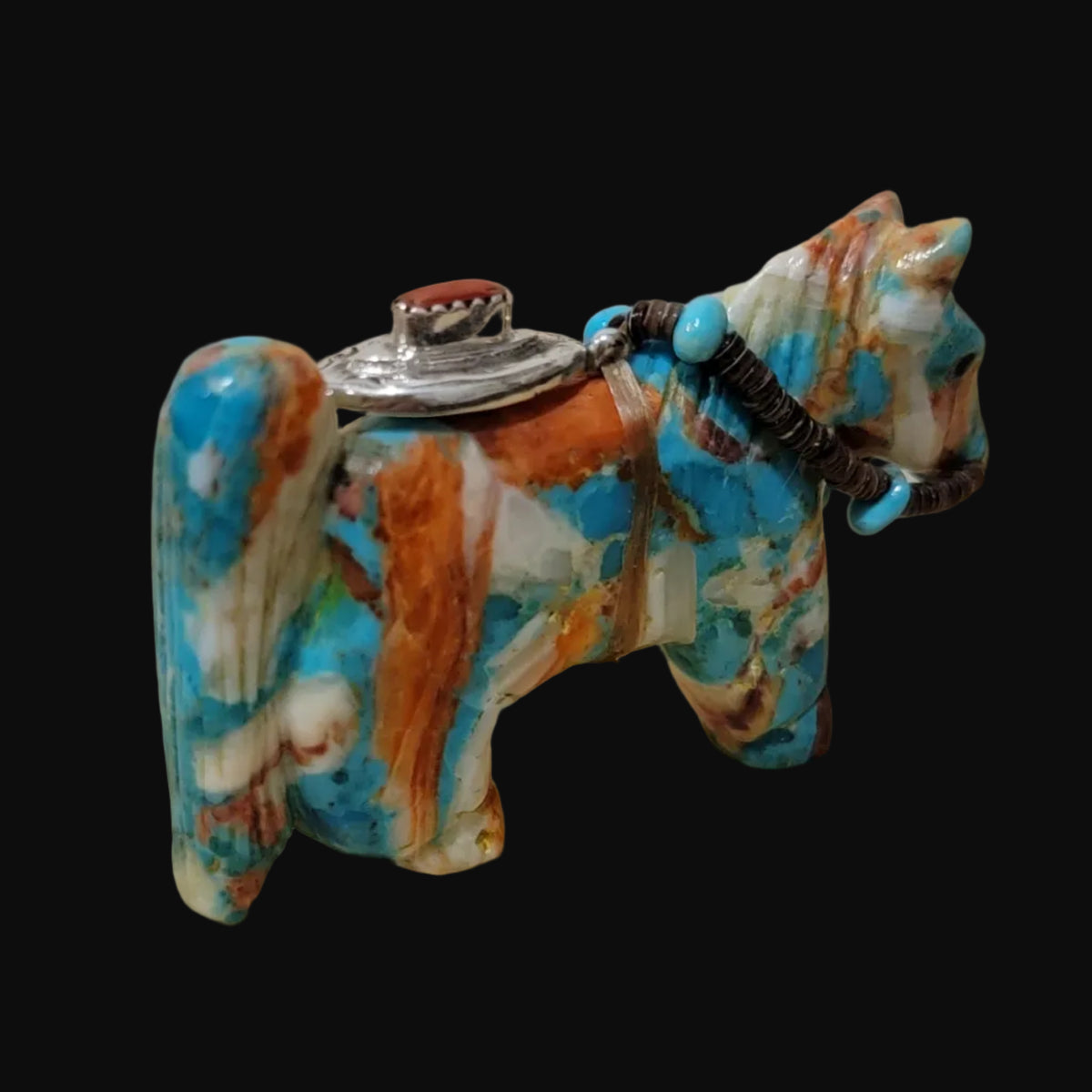Classy and Colorful Composite Fancy Healing Horse Zuni Fetish