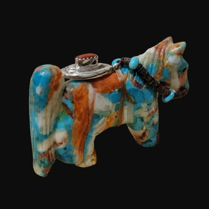 Classy and Colorful Composite Fancy Healing Horse Zuni Fetish