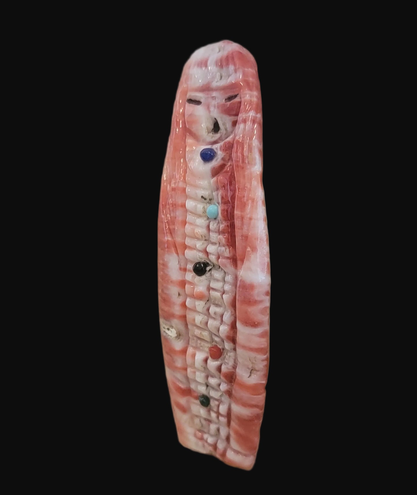 Double Sided Spiny Oyster Shell Corn/Zuni Maiden Zuni Fetish