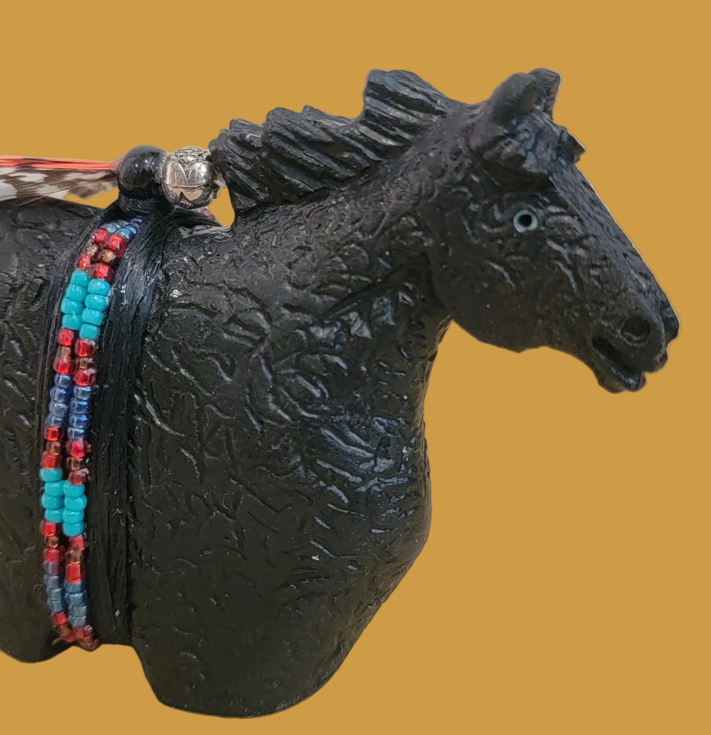 Black Stallion Navajo Horse on the Run Zuni Fetish