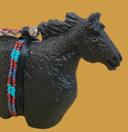 Black Stallion Navajo Horse on the Run Zuni Fetish