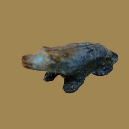 Picasso Marble Realistic Badger Zuni Fetish